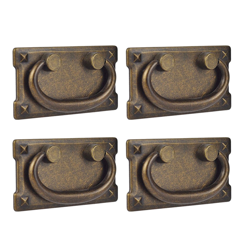 Furniture Hardware Parts - Vintage Antique Bronze Drawer Pull Handles,