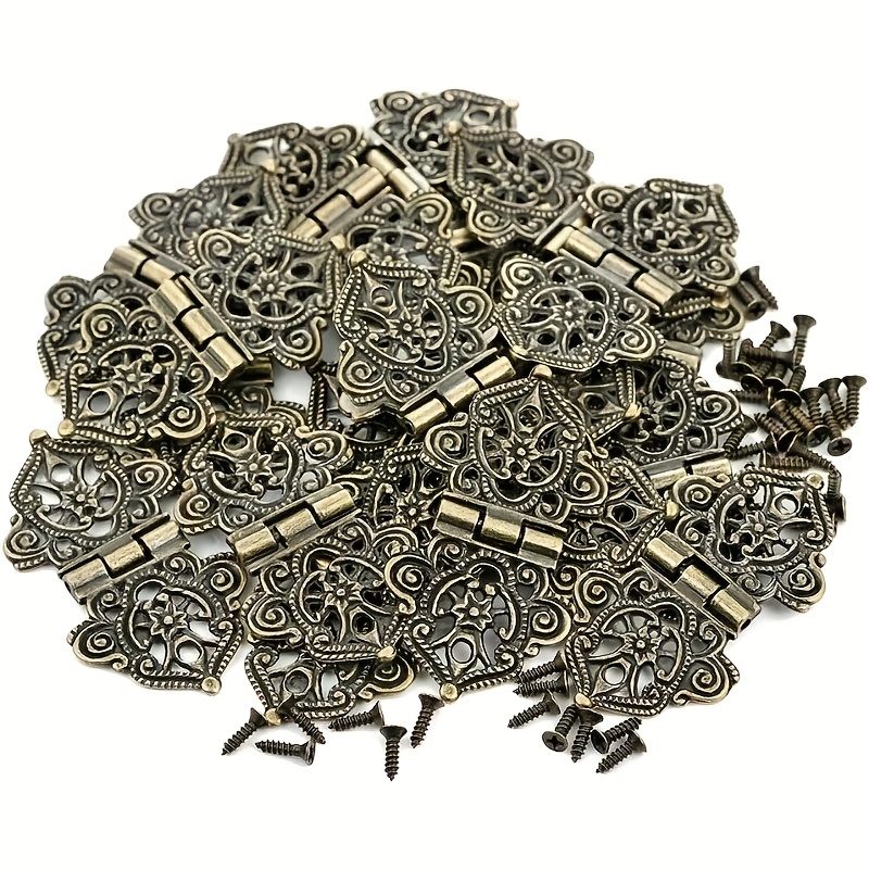 Furniture Hardware Vintage - 8 Peças Dobradiças de Metal Vintage