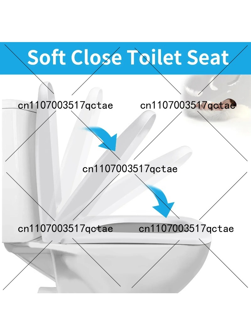 Soft Close Hinge - Assento Sanitário Quadrado Branco Reforçado com