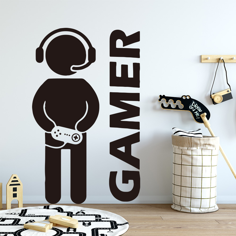 1pc gamer arte da parede decal - Furniture Hardware Parts avaliação e preço