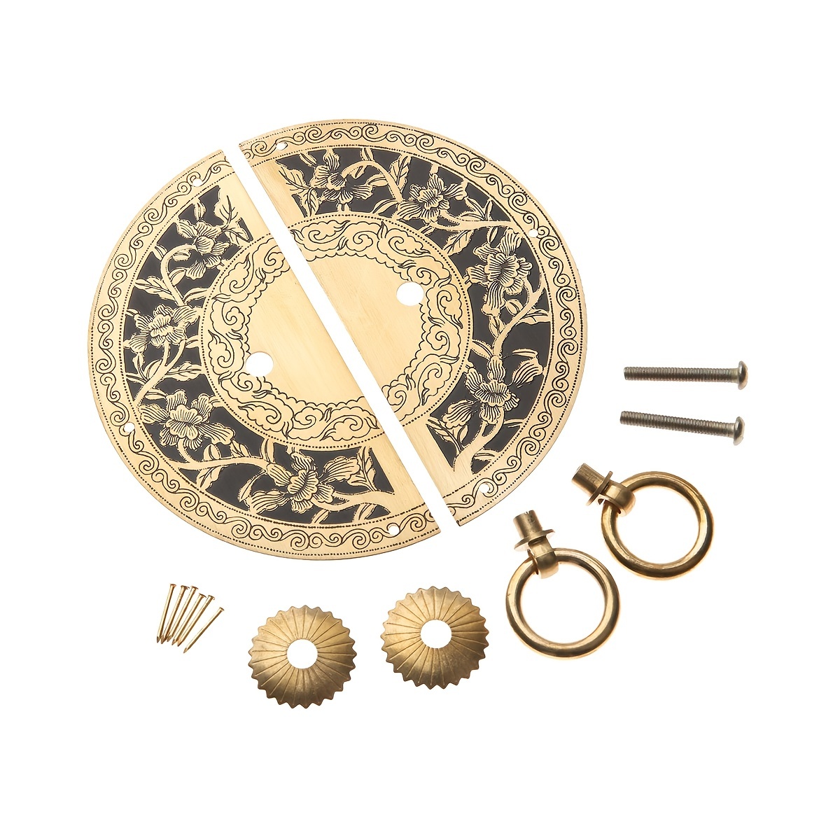 Alça de placa de trava de latã - Furniture Hardware Vintage avaliação e preço